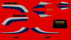 83 GPz750 Red Bike complete 14pc. decal kit