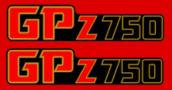 84 GPz750 side cover logo decals