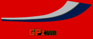 83 GPz750 Side Cover Stripe Decal Kit RH