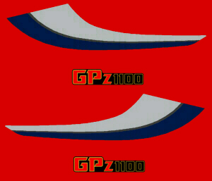 84 GPz1100 Side Cover Stripe Decal Kit LH/RH