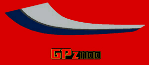84 GPz1100 Side Cover Stripe Decal Kit LH