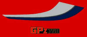 84 GPz750 Side Cover Stripe Decal Kit RH