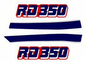 84 RD350 Lower Chin Faring Stripe and Logo Kit