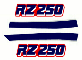 84 RZ250 Lower Chin Faring Stripe Decal Kit