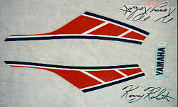 Red Blue RZ350 Top fairing decal kit