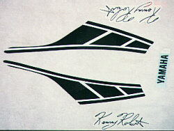 Black White RZ350 Top fairing decal kit